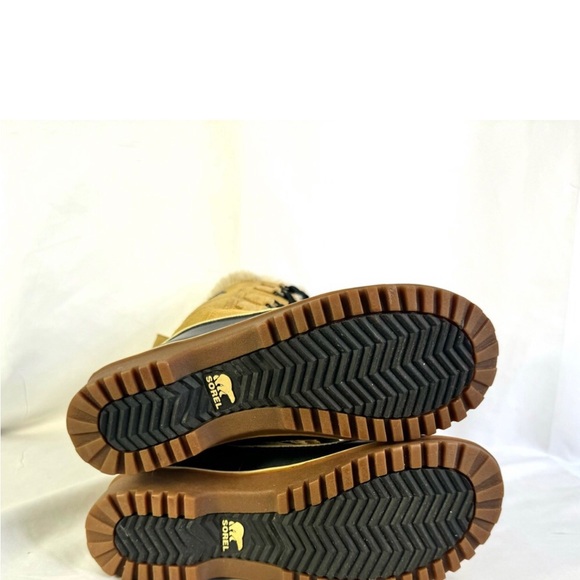 SOREL TIVOLI HIGH WATERPROOF TAN LEATHER BOOTS TALL WINTER LACE UP BOOT FAUX FUR - Picture 3 of 7